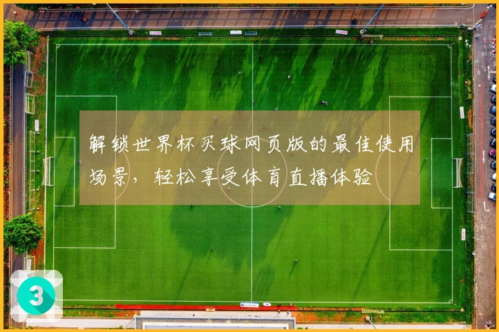 解锁世界杯买球网页版的最佳使用场景，轻松享受体育直播体验